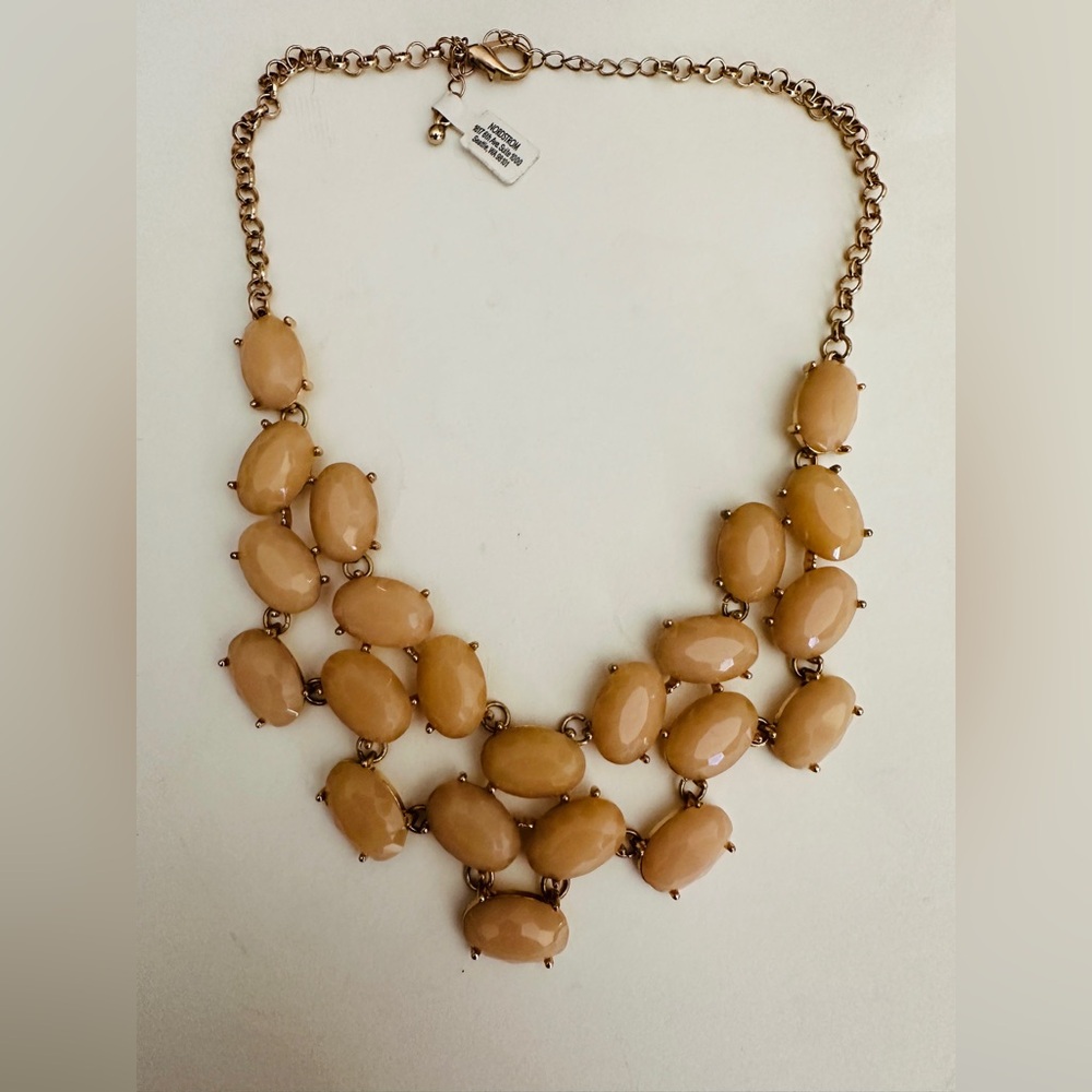 Necklace faux quartz stones gold tone statement necklace 20 inch
